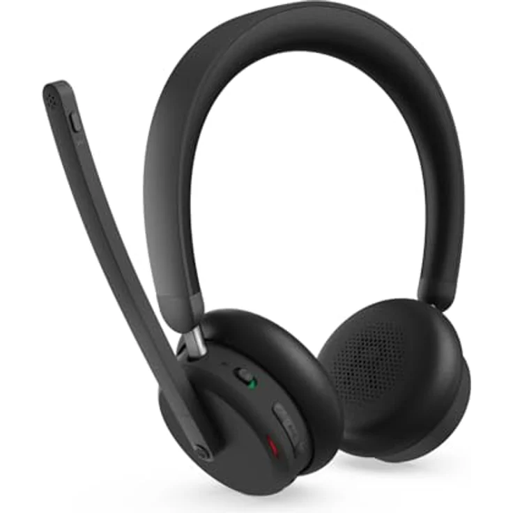 Lenovo 6550, On-Ear Bluetooth Headset mit ANC, kabellos, Schwarz, integrierte Mikrofone mit Geräuschunterdrückung, 60 Stunden Akkulaufzeit – Bild 3