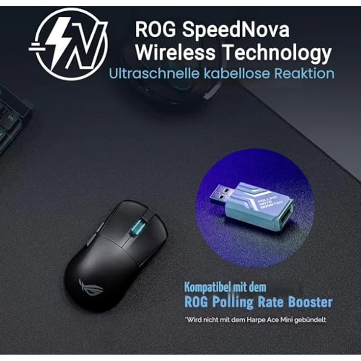Asus ROG Harpe Ace Mini Gaming-Maus (RF kabellos + Bluetooth, USB) – Bild 9