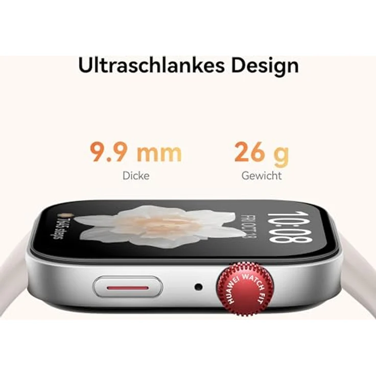 HUAWEI Watch FIT 3, 1,82″ AMOLED-Display, Ultraschlankes Design, Bluetooth-Anrufe, Bis zu 10 Tage Akkulaufzeit, Kompatibel mit iOS & Android, Umfassendes Fitness-Management, GPS, Weiß (Leder) – Bild 3