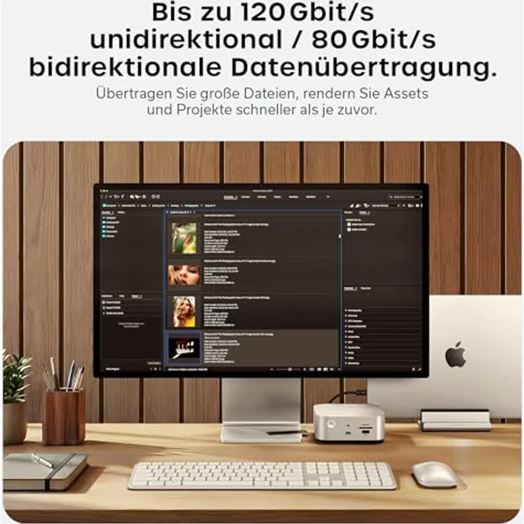 SATECHI Thunderbolt-5 Kabel, 240W PD, 120 Gb/s Datenübertragung, Dual 8K@60Hz, Triple 4K@144Hz, Geflochten, kompatibel mit iPhone 17, uvm. – Bild 3