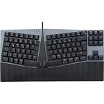 Perixx PERIBOARD-335RD DE, Kabelgebundene ergonomische mechanische Tastatur – Low-Profile Red Linear Switches – Programmierbare Funktion – Kompatibel mit Windows und Mac OS X – Deutsch QWERTZ