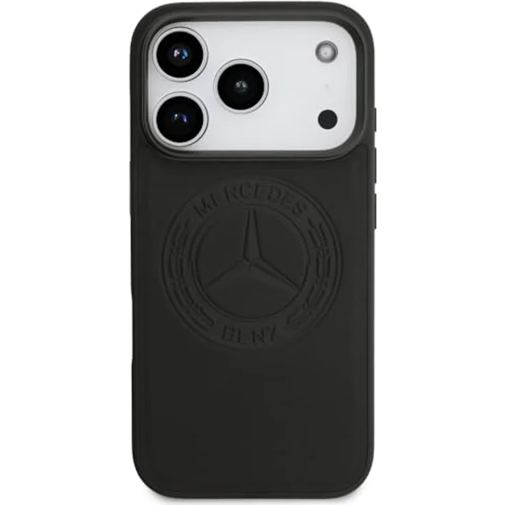 CG MOBILE Mercedes Leder Vintage Logo Schutzhülle kompatibel mit MagSafe für iPhone 17 Pro, Echtleder, Schwarz – Bild 3