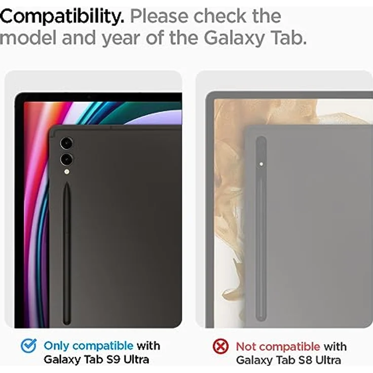 Spigen Glas.tR EZ Fit Schutzfolie kompatibel mit Samsung Galaxy Tab S9 Ultra, 14.6 Zoll, Schablone für Installation, Kristallklar, Kratzfest, 9H Härte Folie – Bild 2