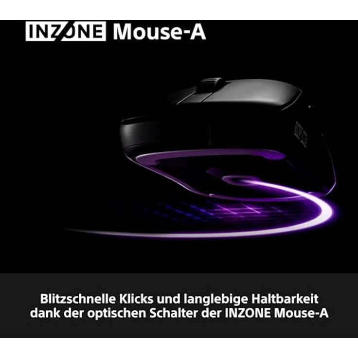 SONY INZONE Mouse-A Gaming Maus, ultraleicht 48,4g, 8000Hz Polling, 30K DPI, optische Schalter, kabellos, Schwarz – Bild 7