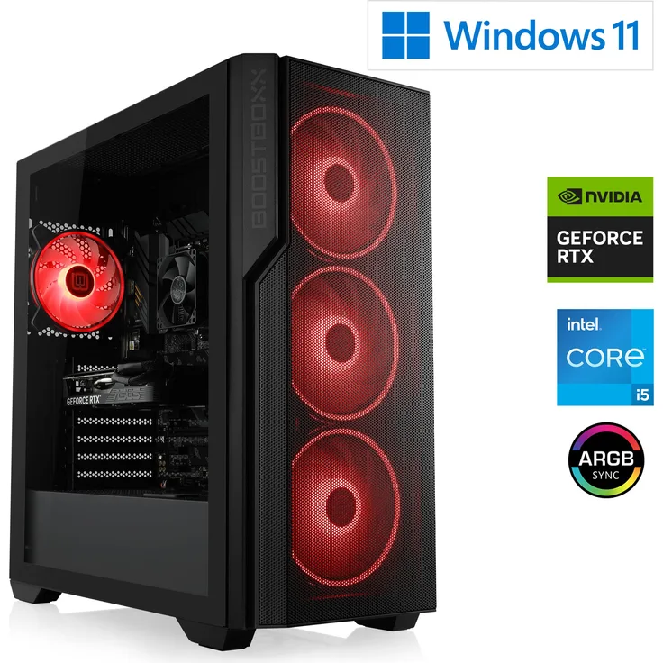 CSL-Computer Gaming PC M13340H, Intel Core i5 14400F, NVIDIA RTX 5070, 16 GB DDR4 RAM, 1000 GB M.2 SSD, Windows 11 Home