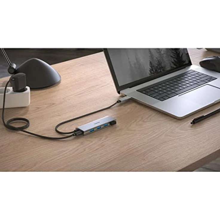 Hama USB-Hub, 4 Ports, USB 3.2 Gen1, 5 Gbit-s, inkl. USB-C-Adapter und Netzteil (00200138) – Bild 5