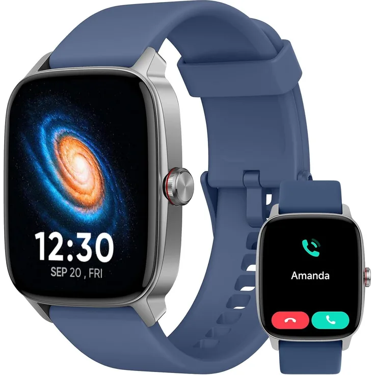 OUKITEL YMZ Smartwatch 1,85 Zoll, Fitness Tracker mit Bluetooth Telefonfunktion, 110+ Sportmodi, IP68 wasserdicht, AMOLED Display, AI Sprachassistent für iOS und Android