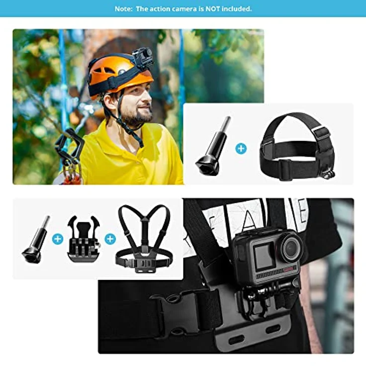 AKASO 42 in 1 Action Cam Zubehörset mit Sammeltasche, inklusive Saugnapfhalterung, WiFi Remote Handgelenkriemen, Mini-Stativ und Schwimmgriff, kompatibel mit EK7000/Brave 4/GoPro – Bild 4