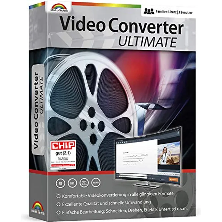 Video Converter Ultimate - 3 USER Lizenz - Videos konvertieren, bearbeiten, drehen für Windows 11, 10, 8.1, 7