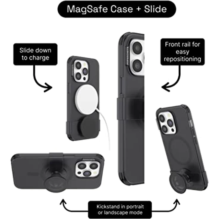 PopSockets: PopCase PlantCore für MagSafe - Hülle für iPhone 14 Pro Max mit Abnehmbarem PopGrip Slide Sockel und Griff mit Austauschbarem Top - Black – Bild 3
