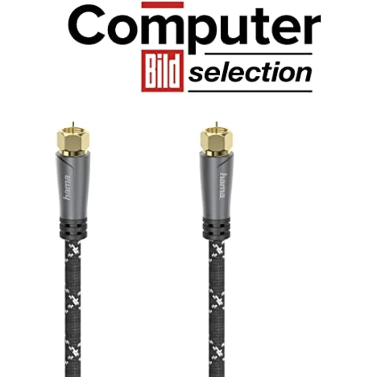 Hama Antennenkabel 1,5 m, F-Stecker auf F-Stecker, schwarz-grau, Versandkostenfrei – Bild 2