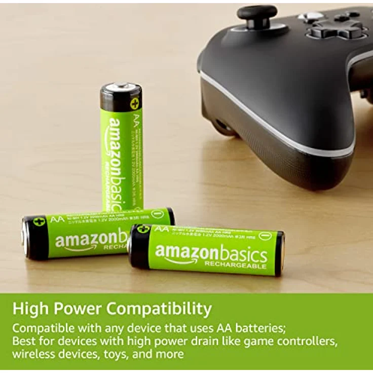 Amazon Basics AA-Batterien mit hoher Kapazität, wiederaufladbar, 2400 mAh, vorgeladen, 24 Stück – Bild 3