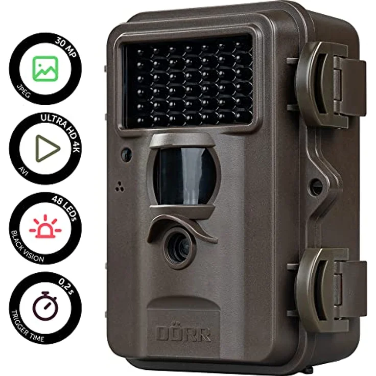 Dörr Snapshot Mini Black 30MP 4K | Überwachungskamera - Wildkamera - Fotofalle - 30 Megapixel - Ultra HD 4K Videos - 940nm IR LEDs - Black LEDs | für den Innen- und Außenbereich (Einzeln) – Bild 2