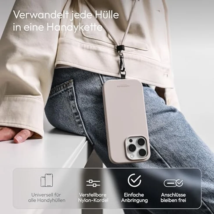 Vonmählen Infinity Go Gurt, Universelle Handy-Kette in cremefarben – Bild 3