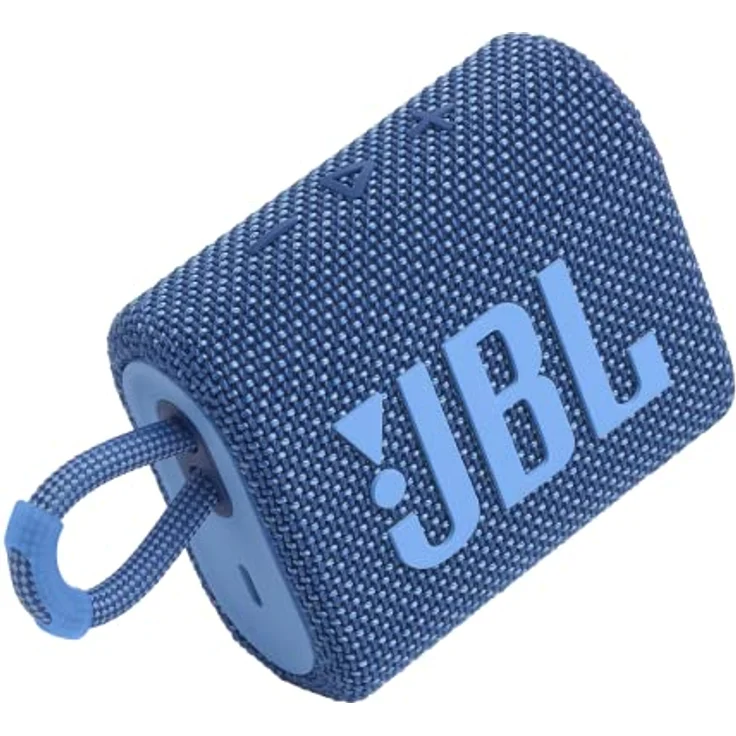 JBL GO 3 Eco – Kleine Bluetooth Box aus recyceltem Material in Blau – Wasserfester, tragbarer Lautsprecher für unterwegs – Bis zu 5h Wiedergabezeit mit nur einer Akkuladung – Bild 3