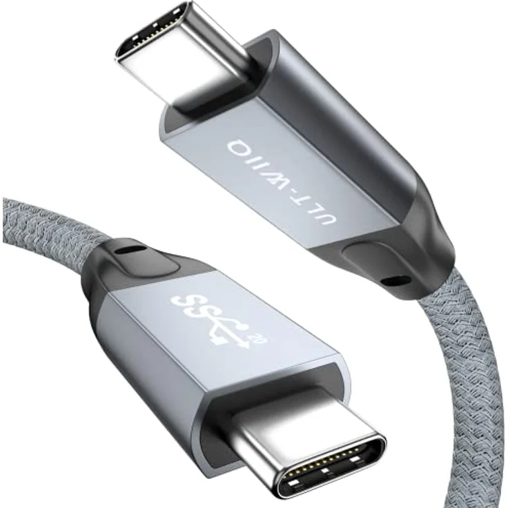 ULT-WIIQ USB C Kabel 3.2 Gen2x2, 20Gbps 240W Schnellladekabel, PD 3.1, 5K60Hz/4K144Hz Videoausgang, 1,5m für Laptop, Handy, Steam Deck, Switch, SSD, Monitor – Bild 1