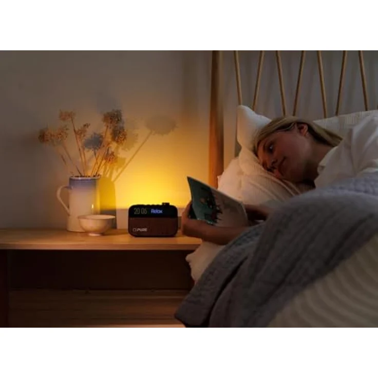 Pure Moment Radiowecker für Schlafzimmer & Büro (DAB+/FM Digital Radio, Bluetooth, White Noise Geräusche Einschlafhilfe, Wake Up Light Lichtwecker, Nachtlicht, Alarm, dimmbares Display) Schwarz – Bild 5