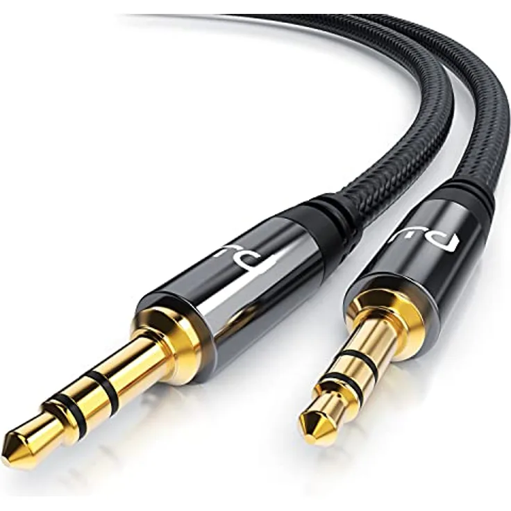 CSL - AUX Klinkenkabel 1,5m mit Nylonmantel - Klinke auf Klinke 3,5 mm - Audiokabel - kompatibel mit Apple iPhones, iPads, Smartphones, MP3 Player, Tablet PCs, Echo Dot, Stereoanlage, Autoradio uvm.