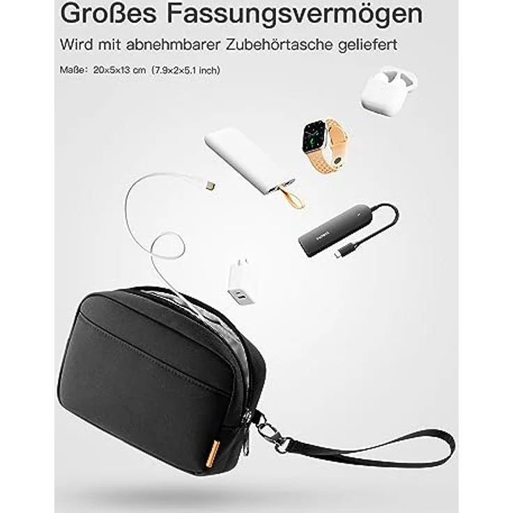 Inateck 15-15.6 Zoll Laptoptasche 15 Zoll Hülle Tasche Notebook Sleeve Schutzhülle Case spritzwassergeschützte Schutztasche Aktentasche mit Zubehörtasche, Schwarz – Bild 4