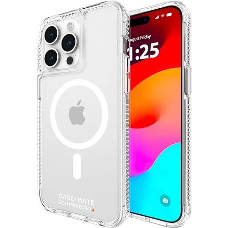 Case-Mate Ultra Tough Clear Hülle für iPhone 15 Pro Max, 4,8 m D3O Fallschutz, MagSafe-kompatibel, schlank und stoßfest, transparent – Bild 1