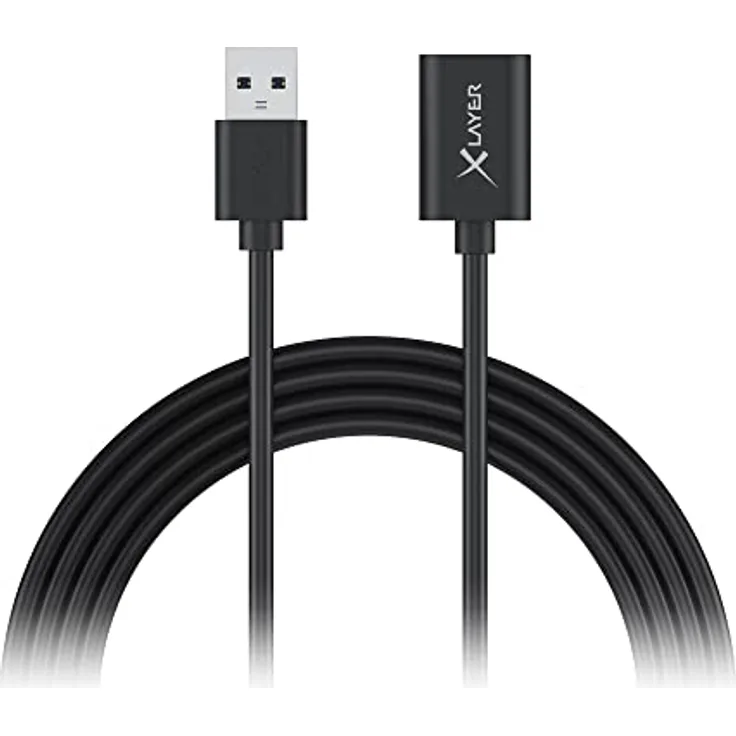 Kabel XLayer Colour Line Verlängerungskabel USB to USB 1.5 m Black