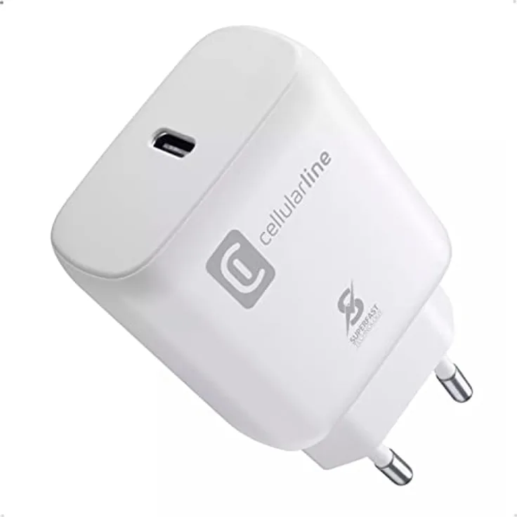 Cellularline | Netzwerk-Ladegerät | Super Fast Charge PD 25W - Lädt kompatible Samsung-Geräte mit USB-C-Anschluss mit maximaler Geschwindigkeit.