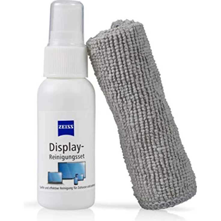 ZEISS Display-Reinigungsset, alkoholfreies Reinigungsspray mit Mikrofasertuch, Grau – Bild 9