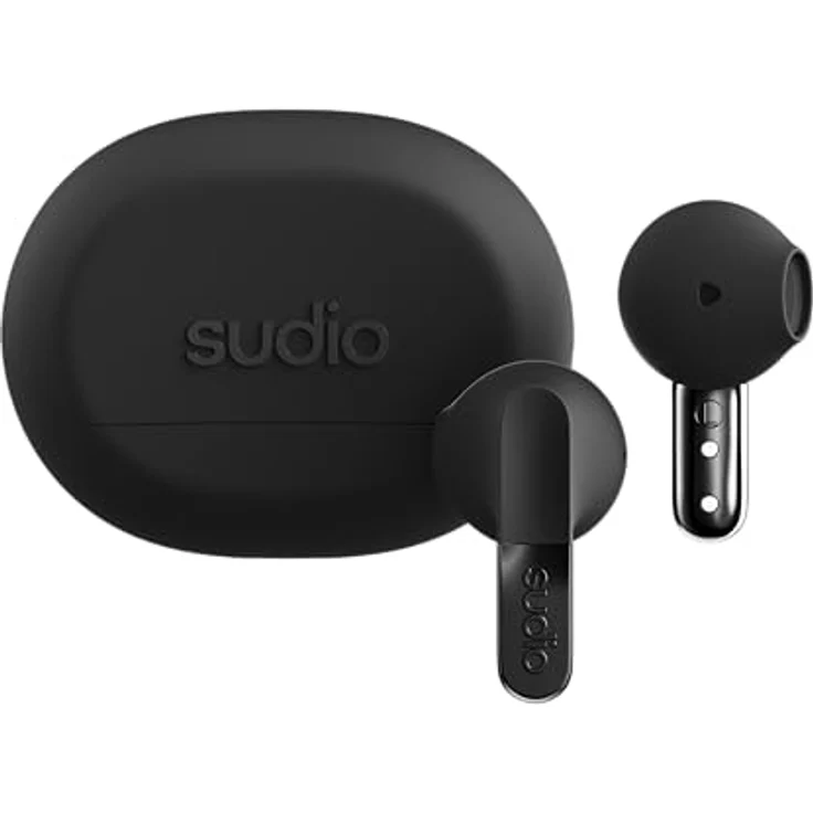 sudio N3 Midnight Black, Bluetooth Ohrhörer mit 30 Stunden Spielzeit, wasserfest, verbesserte Mikrofone, Bluetooth 5.4 – Bild 2