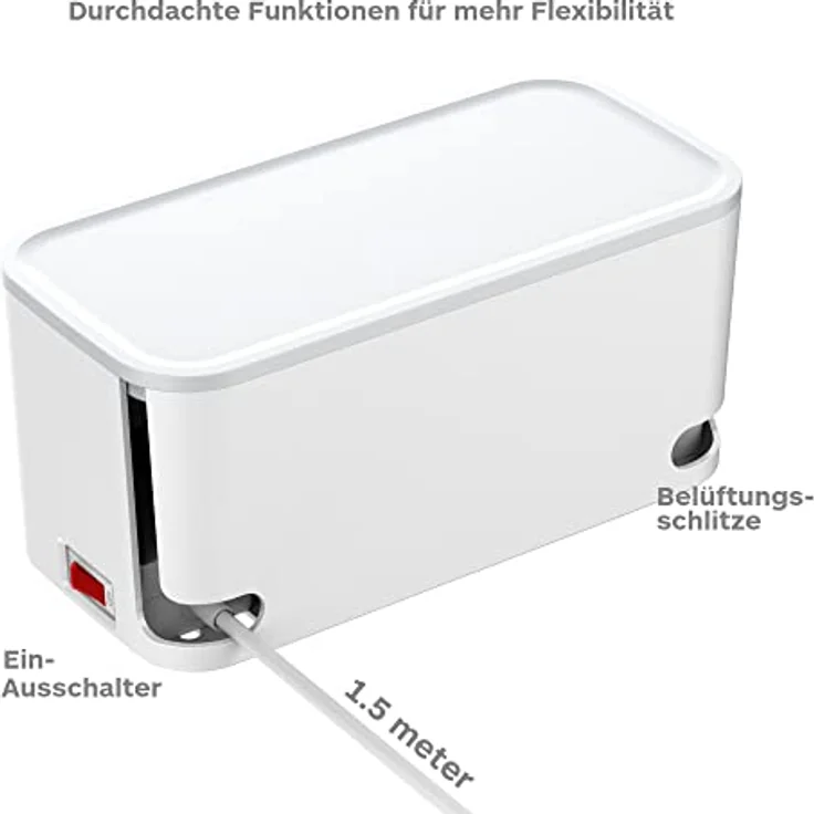 RealPower PowerBox 522 5-fach Steckdosenwürfel mit 2 x USB und 2 x USB-C Ladeports – Bild 2