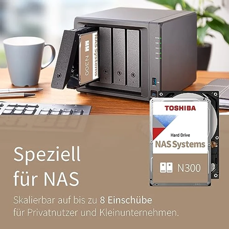 Toshiba N300 NAS - Festplatte - 4 TB - intern - 3.5 Zoll (8.9 cm) - SATA 6Gb/s - 7200 rpm - Puffer: 256 MB – Bild 2