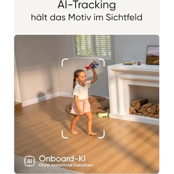 eufy Security Indoor Cam S350, Dual Kameras, 4K UHD Auflösung, Überwachungskamera mit 8× Zoom und 360° PTZ, Mensch/Tier KI, Ideal für Babyphone/Haustierkamera/Hausüberwachung, Dual-Band Wi-Fi 6 – Bild 4