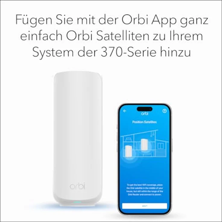 Netgear Orbi3 DB WiFi 7 Satellite, Router mit 3600 Mbit/s und 120 m² Abdeckung, Weiß – Bild 7