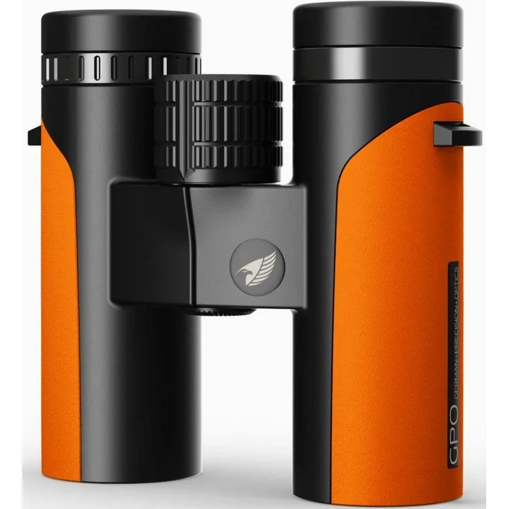 GPO Passion ED 8x32 Fernglas, kompakte Optik in schwarz/orange für erstklassige Beobachtungen
