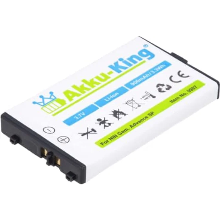 Akku-King Akku kompatibel mit Nintendo Gameboy Advance SP - Li-Ion 900mAh (9987) (GBA SP) – Bild 2