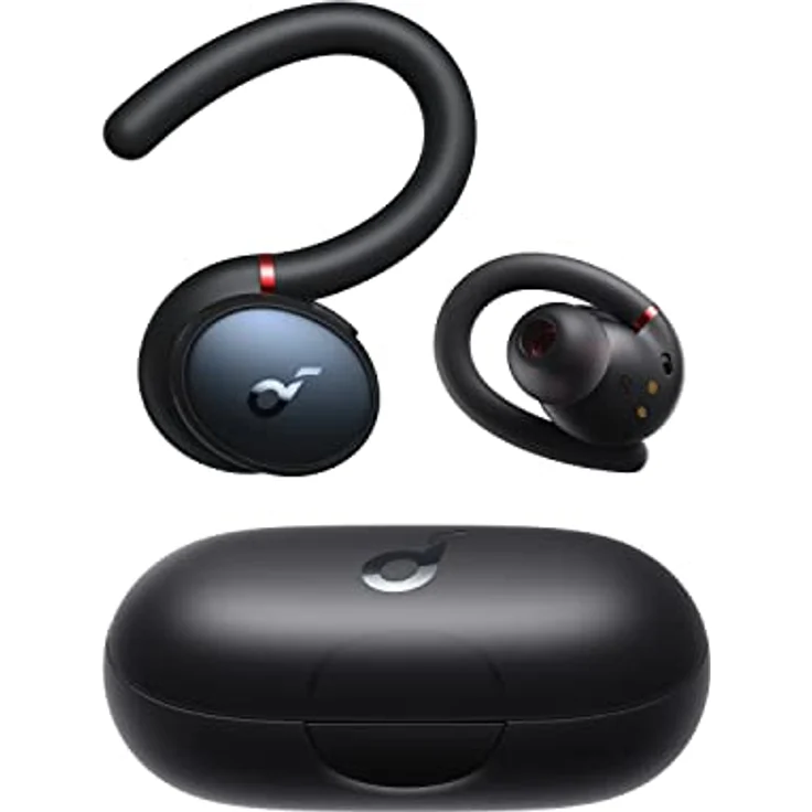 Soundcore Anker Sport X10 TWS Bluetooth 5.2 Wireless Hook Sport Headset - IPX7 Wasserdicht - drehbare Ohrhaken - Bis zu 32 Stunden Spielzeit - Schweißfest - Schnellladung, Schwarz – Bild 2