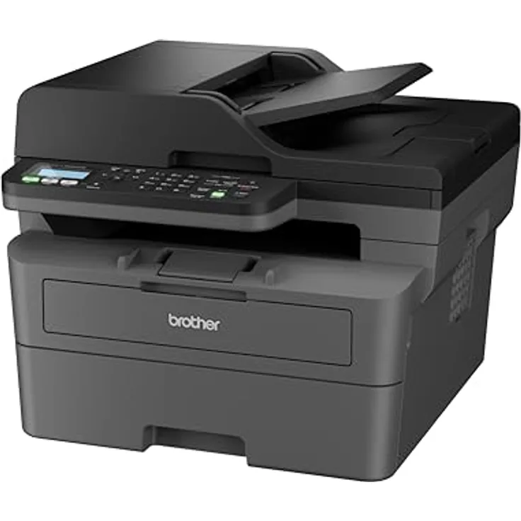 Brother MFCL2800DW 4-in-1-Multifunktions-Laserdrucker, 32 Ppm, Frontdruck, automatische Rückseite, 2-zeiliges LCD-Display, Fast Ethernet, WLAN mit 5 GHz und USB