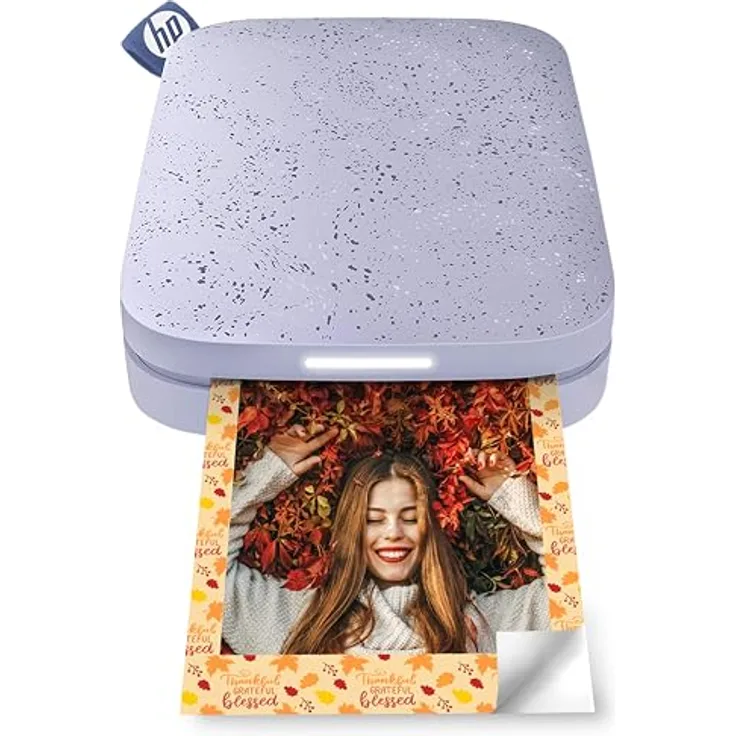 HP Sprocket 2x3" Sofortbilddrucker - Tragbarer, kabelloser Farbdrucker - Zink-Fotopapier mit Kleberückseite - Drucke von kompatiblen iOS- & Android-Geräten per Bluetooth-App - Lila