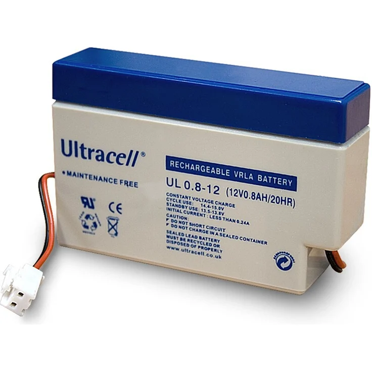 Ultracell Bleiakku 12 V, 0,8 Ah (UL0.8-12) - JST-Stecker, wartungsfrei, hohe Lebensdauer, auslaufsicher, stabile ABS-Hülle – Bild 1