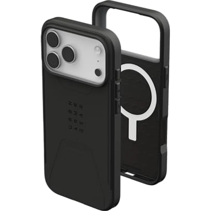 URBAN ARMOR GEAR Civilian MS Case für Apple iPhone 17 Pro Max, sturzfeste Handyhülle mit Wireless Charging, magnetischer Aufladung und erhöhtem Rand, schwarz – Bild 1
