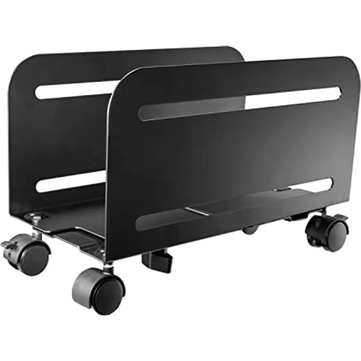 Ewent EW1291 Desktop-Computer-Ständer, PC-Ständer mit Rädern, schützt vor Staub und Schmutz – für Zuhause und Büro, verstellbare Basis mit 4 drehbaren Rädern, schwarz