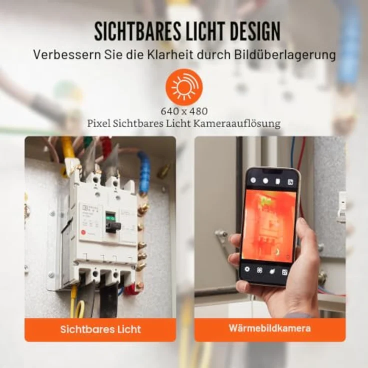 VEVOR Wärmebildkamera für Android und IOS, kabellose Infrarot-Wärmebildkamera mit 256 x 192 IR-Auflösung, WLAN, PIP-Modus und 25 Hz Bildwiederholfrequenz – Bild 5