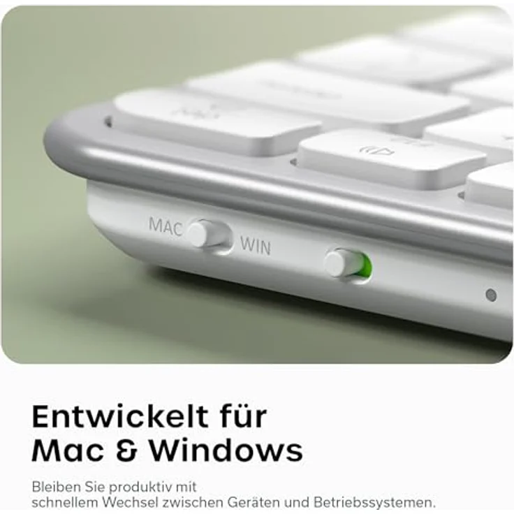 Satechi Slim EX1 Kabellose Tastatur, Kompakte Bluetooth-Tastatur mit QWERTY Layout für Mac, Windows & Android, Silber – Bild 8