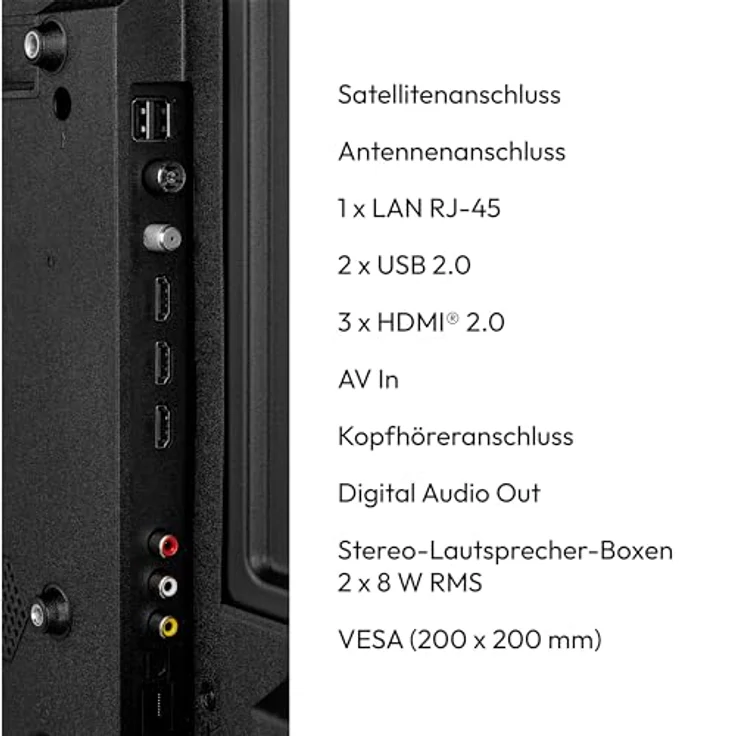 MEDION X14308 (MD 31640) 108 cm (43 Zoll) Fernseher (Smart-TV, 4K Ultra HD, HDR, VIDAA Store, Netflix, Prime Video, Disney+, DAZN, Paramount+, HbbTV, PVR, Bluetooth) in elegantem Schwarz – Bild 4