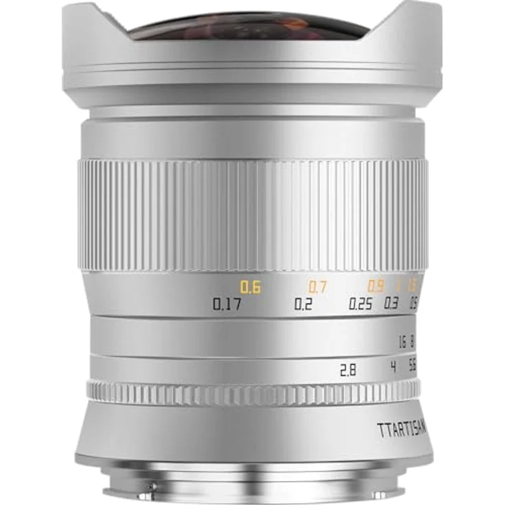 TT Artisan Fischaugenobjektiv 11 mm f/2.8, Vollformat Ultra-Weitwinkel-Objektiv mit Canon RF Mount, Metallgehäuse, Silber – Bild 1