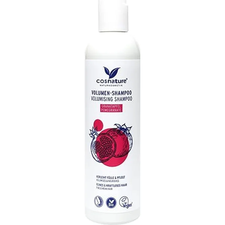 cosnature Volumising Shampoo Pomegranate, 250 ml - Haarverdickendes Shampoo mit Granatapfelkernöl