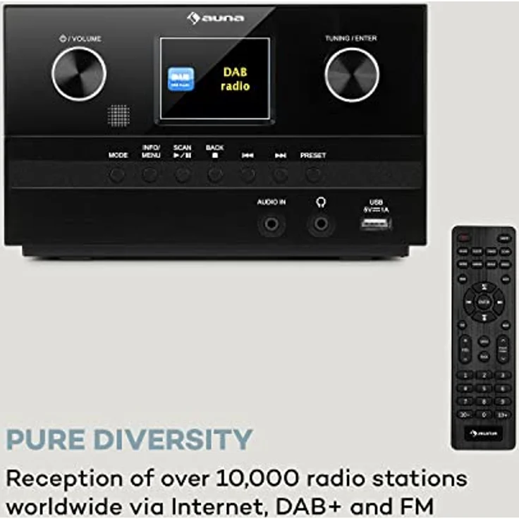 Auna Connect System S Stereoanlage + Lautsprecher 20Wmax Internet-DAB+-UKW CD-Player silber Schwarz – Bild 4