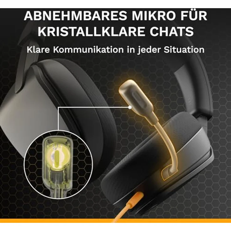 GLORIOUS GHS Eternal, Stereo-Gaming-Headset für PC, PS5, PS4, Xbox, Switch – abnehmbares Mikrofon, 3,5 mm, langlebig, ganztägiger Schwarz – Bild 4