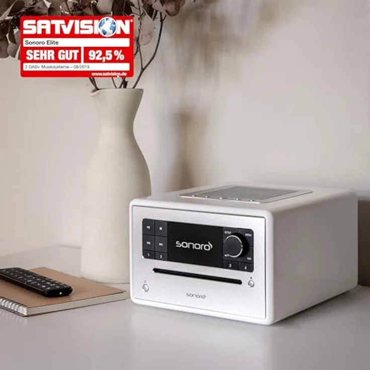sonoro Elite Internetradio mit CD-Player & Bluetooth, DAB Plus, WLAN, Wecker, Podcasts, Spotify, Amazon Music, Deezer, Weiß – Bild 2