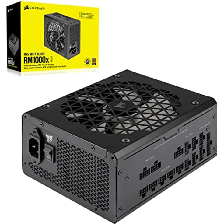 Corsair RM1000x Shift Vollmodulares ATX-Netzteil - Modulare Seitenschnittstelle - ATX 3.0- & PCIe 5.0-kompatibel - Null-Drehzahl-Lüftermodus - 105°C-Kondensatoren - 80 Plus Gold-Effizienz - Schwarz – Bild 1