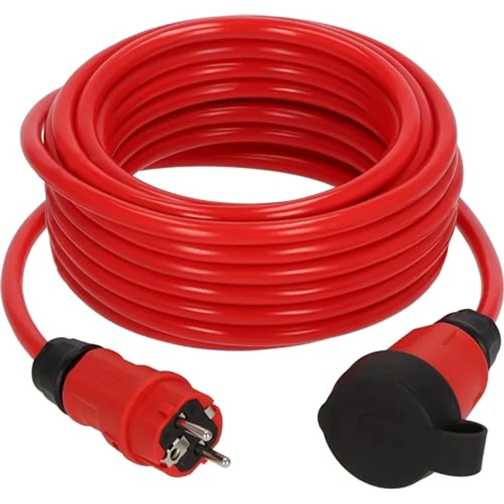 Brennenstuhl Verlängerungskabel 9162100210, 10 m H07BQ-F, Schwarz-Rot, 16 A, UV-beständig, spritzwassergeschützt, robust für Außenbereich – Bild 1